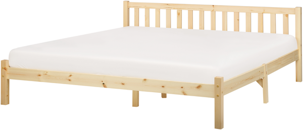 Bett mit Lattenrost FLORAC 180 x 200 cm Holz Heller Holzfarbton