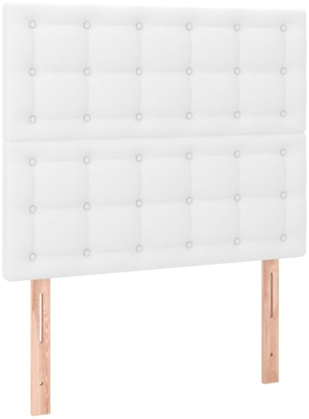 vidaXL Boxspringbett mit Matratze Weiß 80x200 cm Kunstleder, Härtegrad: H2 [3137630] Bild 5