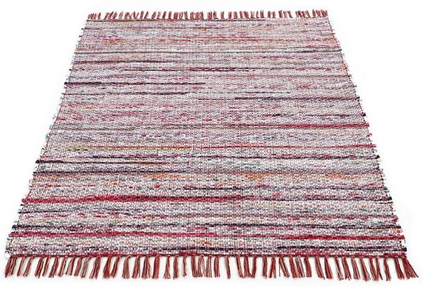 carpetfine Teppich Kelim Chindi, Wendeteppich, rechteckig, Höhe: 6 mm, handgewebt, Fleckerlteppich mit Fransen, auch vielen in Läufergrößen