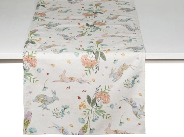 Pichler Mitteldecke 100x100 cm Wiesenfreunde leinen Bild 1