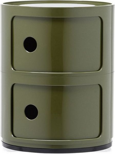Kartell Componibili, 2 Elements, Grün, Runde Basis
