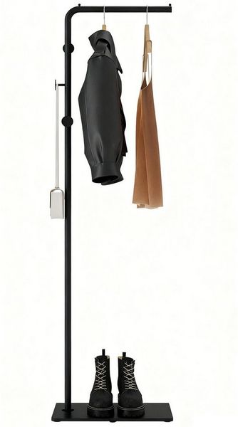 QUBEBU Garderobenständer Abnehmbar Kleiderständer mit 3 Haken Platzsparend Standtrockner 170cm, (Set, Beweglich Jackenständer Garderobe für Kleidung, Taschen und Hüte), 25x39.5x170cm, für Flure, Wohnzimmer, Schlafzimmer, Korridore, Balkone