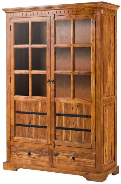 Vitrine Akazie 134x50x196 honig lackiert OXFORD #0456