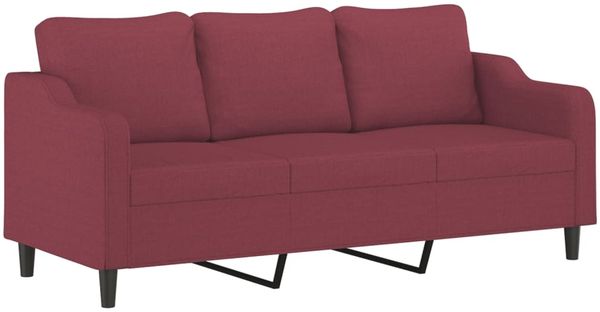 vidaXL 2-tlg. Sofagarnitur mit Kissen Weinrot Stoff 3201840 Bild 4
