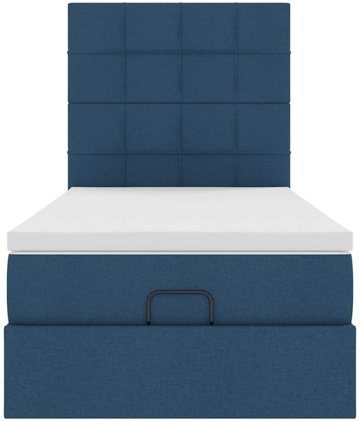 vidaXL Ottomane Bett mit Matratze & LEDs Blau 90x200 cm Stoff 3313981 Bild 8
