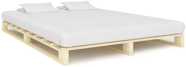 Doppelbett, Palettenbett Massivholz Kiefer 140x200 cm
