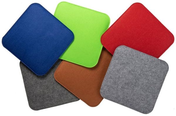 sunnypillow Stuhlkissen 4er Set Stuhlkissen aus Filz quadratisch 35x35 cm Filzkissen, Braun