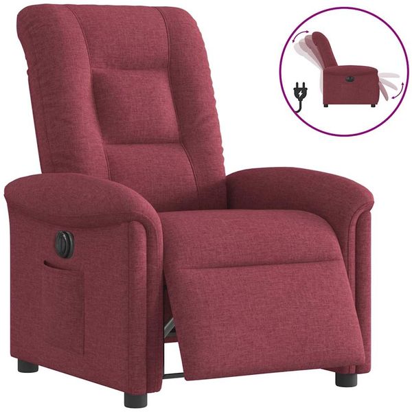 vidaXL Relaxsessel Elektrisch Weinrot Stoff 3303237