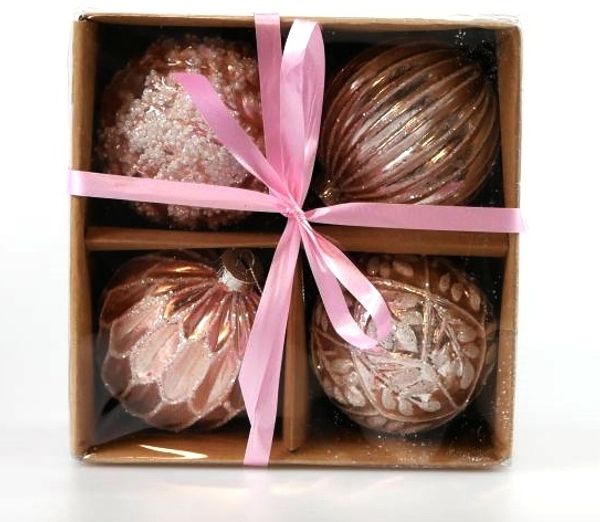 Glaskugel Rosa Ø 8 cm 4er Set