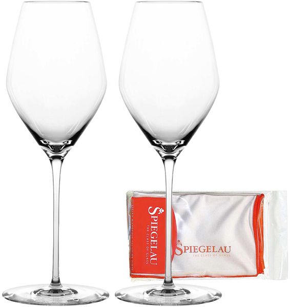 Spiegelau Hi-Lite Champagnerglas 347 ml 2er Set + Poliertuch