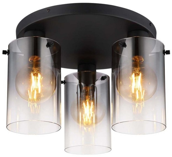 Deckenleuchte, Glas rauchfarben, 3 flammig, D 40,5 cm Bild 4