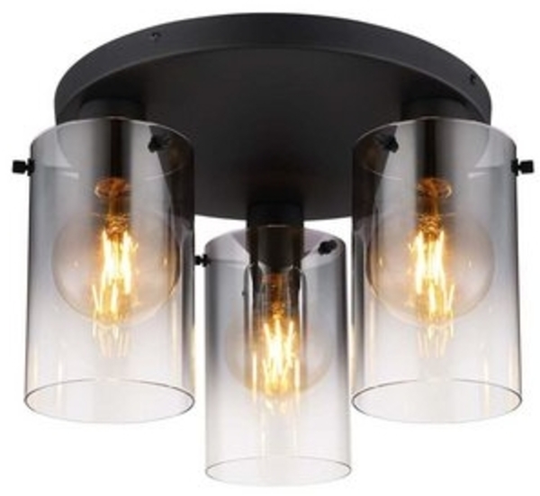 Deckenleuchte, Glas rauchfarben, 3 flammig, D 40,5 cm Bild 6