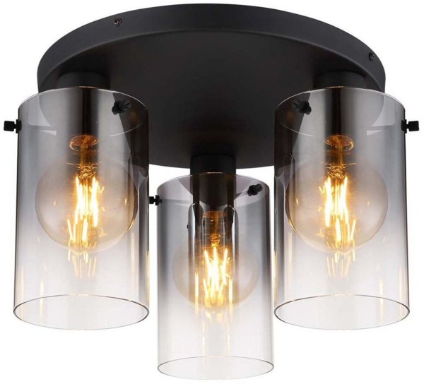 Deckenleuchte, Glas rauchfarben, 3 flammig, D 40,5 cm Bild 5