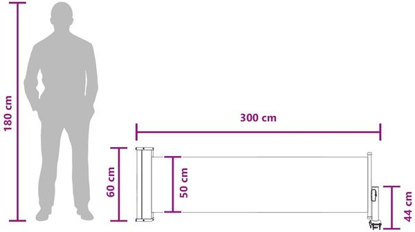 vidaXL Seitenmarkise 60 x 300 cm Rechtwinklig Weiß 42035232 Bild 8
