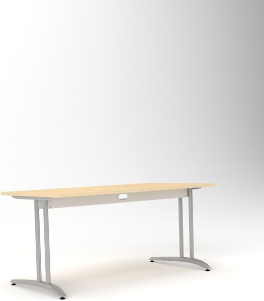 Rheinland Möbel Statio Schreibtisch 160x80 cm höhenverstellbar ±10 mm in Ahorn – großzügiger Bürotisch für Homeoffice & Büro, C-Fuß, Kabelwanne, einfache Montage, FSC® zertifiziert