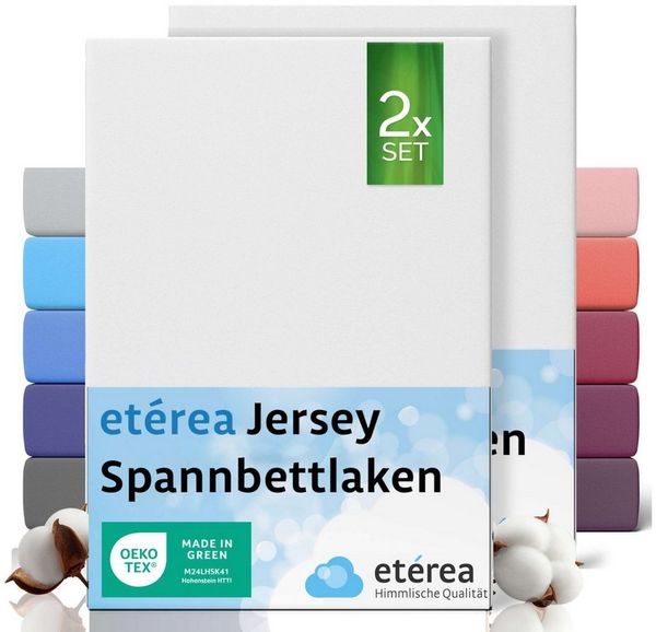 etérea Himmlische Qualität Spannbettlaken etérea Comfort Jersey 2er Set Spannbettlaken, Jersey, Gummizug: rundum, (2 Stück)