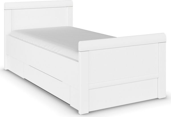 rauch Stauraumbett Bett Einzelbett Stollenbett Bettkästen EVELYN, in Komforthöhe mit Holzkopfteil sowie Schubladen MADE IN GERMANY