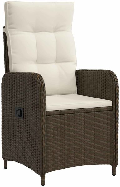 vidaXL Verstellbarer Gartenstuhl Braun und Creme Weiß 42027152
