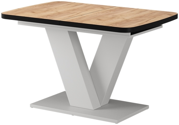 Esstisch Fenaro Schwarz/Weiß 120 x 80 cm ausziehbar Vicco