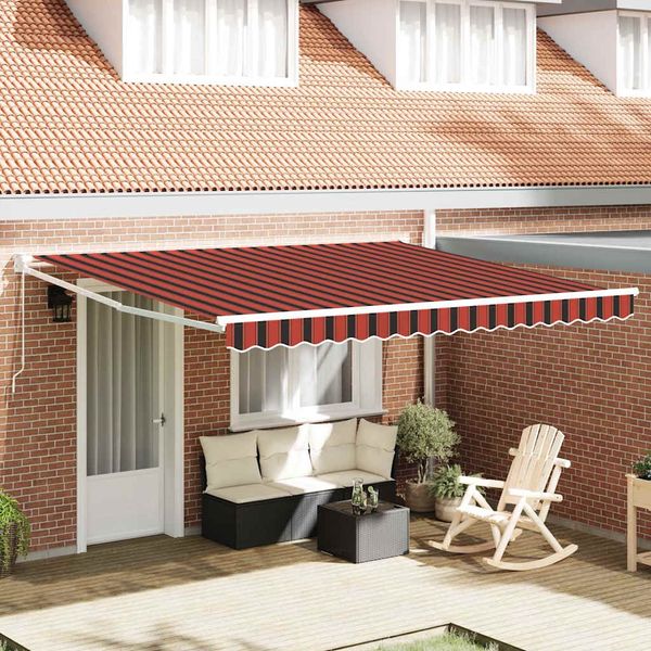 vidaXL Ausziehbare Markise Rot und Schwarz 350 x 250 x 165 cm 3330225