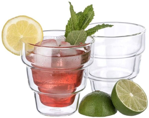 Mulex Latte-Macchiato-Glas Mulex Gläser Set Phoenix, 2-tlg, Borosilikatglas, doppelwandiges Trinkglas f. Kaffee, Cappuccino, Latte Macchiatto, 2tlg