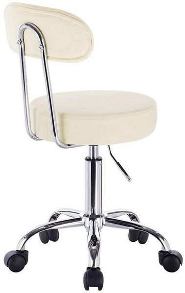 Arbeitshocker BH34 Rollhocker Kunstleder cremeweiß Bild 2
