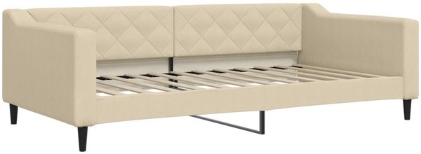vidaXL Tagesbett Ausziehbar mit Schubladen Creme 100x200 cm Stoff 3197471 Bild 4