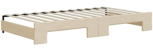 vidaXL Tagesbett Ausziehbar mit Schubladen Creme 100x200 cm Stoff 3197471 Bild 6