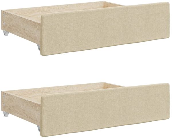 vidaXL Tagesbett Ausziehbar mit Schubladen Creme 100x200 cm Stoff 3197471 Bild 9