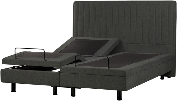 Bett verstellbar Stoff CASTELLAN 180 x 200 cm Dunkelgrau