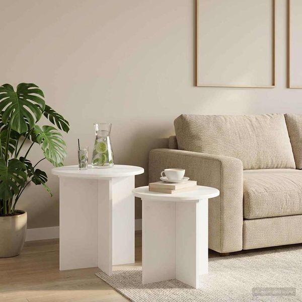 vidaXL Beistelltisch-Set mit Speicher 2 pcs Holzwerkstoff 8001010