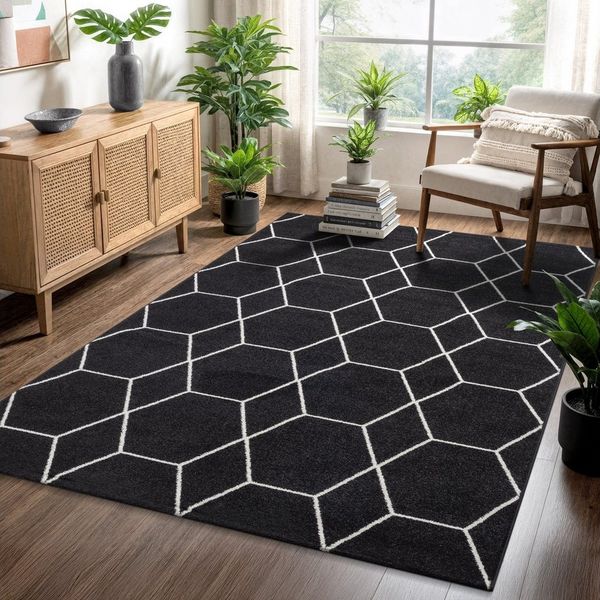 Sanat Teppich Trellis, rechteckig, Höhe: 10 mm, Kurzflor, skandi, boho, auch als Läufer und in rund