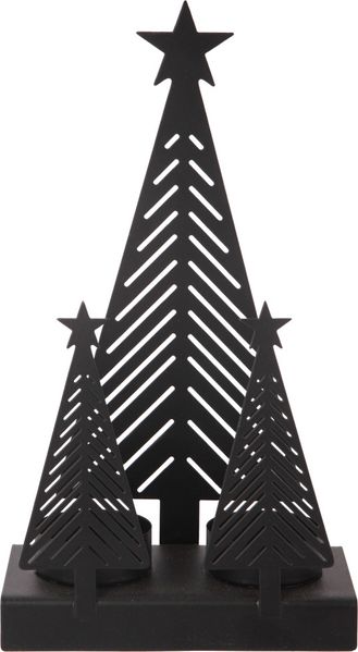 Kerzenhalter Tannenbaum mit Stern Metall 22 x 13 cm