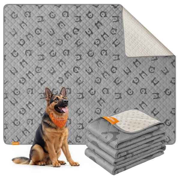 Feandrea Wasserdichte Hundedecke, Decke, 208 x 173 cm, Autoschondecke für Haustiere, Sofaschutz, maschinenwaschbar, rutschfeste Unterseite, Stepp-Design, taubengrau