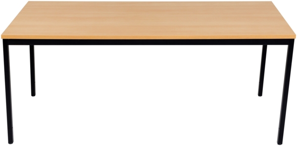 Furni24 Rechteckiger Universaltisch Buche Dekor 200 x 100 x 75 cm Melaminharzbeschichtete Platte Metallgestell Füße inkl. Niveauausgleich Homeoffice Schreibtisch Konferenztisch Computertisch Esstisch