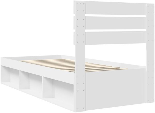 vidaXL Bettrahmen mit Kopfteil Weiß 90 x 190 cm Massives Kiefernholz 3411463 Bild 9