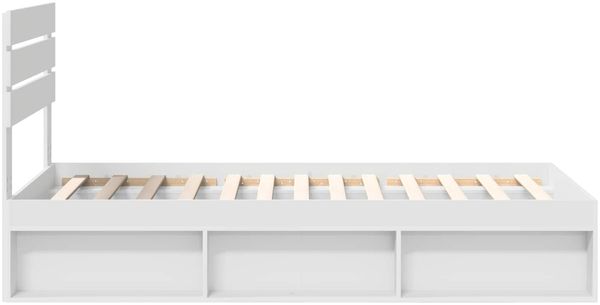 vidaXL Bettrahmen mit Kopfteil Weiß 90 x 190 cm Massives Kiefernholz 3411463 Bild 8