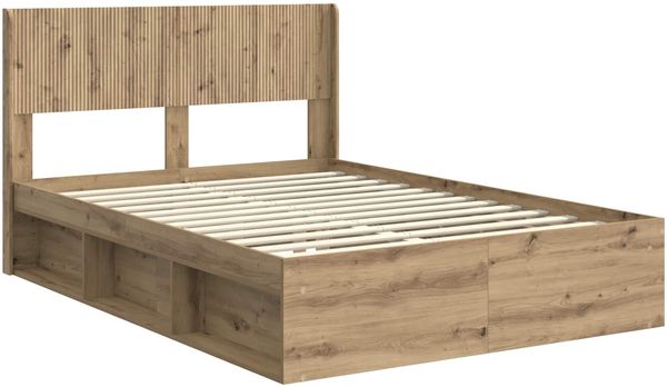 vidaXL Bettgestell mit Stauraum und Kopfteil Artisan-Eiche 3414234 Bild 4