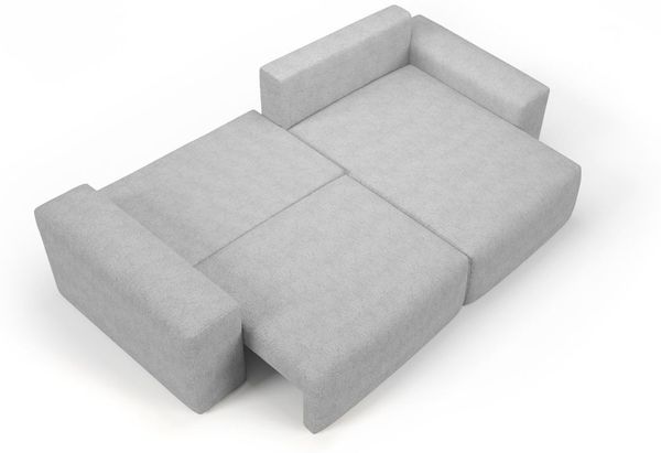 Ecksofa Schlafsofa Sofa ARONA XS in Stoff Centaur Hellgrau Ottomane Rechts Bild 3