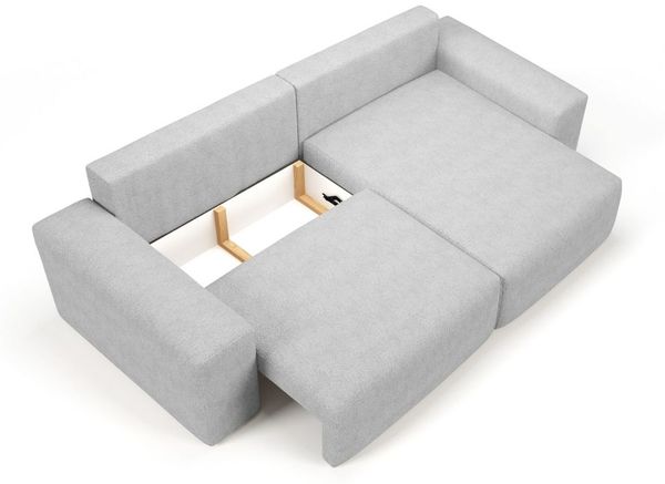 Ecksofa Schlafsofa Sofa ARONA XS in Stoff Centaur Hellgrau Ottomane Rechts Bild 2