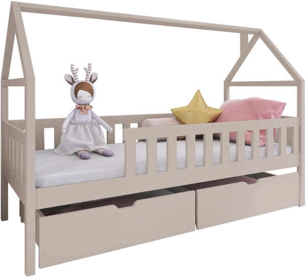 Kinderbett Darynka mit 2 Bettschubladen (Farbe: Cashmere)