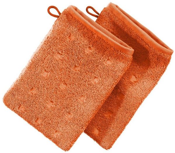 Möve Waschhandschuh Waschhandschuh "Quadretti" 2er-Pack, Frottier, Walk-Frottier Uni