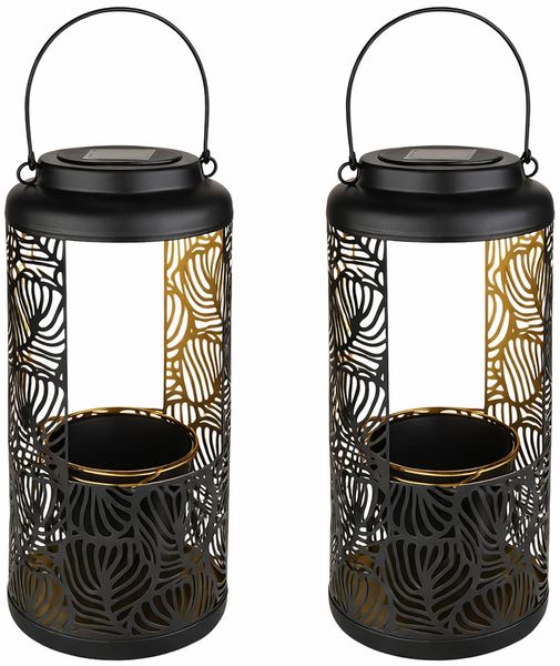 2x LED Solarleuchte, IP44, orientalisch, Akku, H 41cm