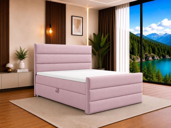 Best for Home Boxspringbett Trinity K-1 LUX – Modern Boxspringbett mit Stauraum & Komfort (Boxspringbett-Set, 1-St, Komplettes Boxspringbett-Set inklusive Matratze und Topper), Ergonomischer Schlafkomfort, großer Stauraum