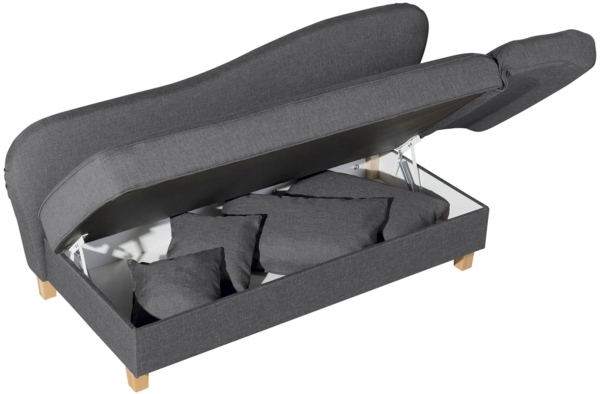 Recamiere mit Armteil rechts klappbar Katia Bezug Flachgewebe Buche natur / graphit 22671 Bild 5