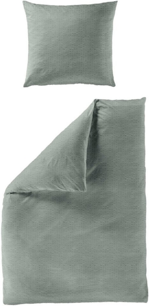 BIERBAUM Bettwäsche 4134, Seersucker, 2 teilig, Premium Mako-Satin Seersucker, 100 % Baumwolle, bügelfrei