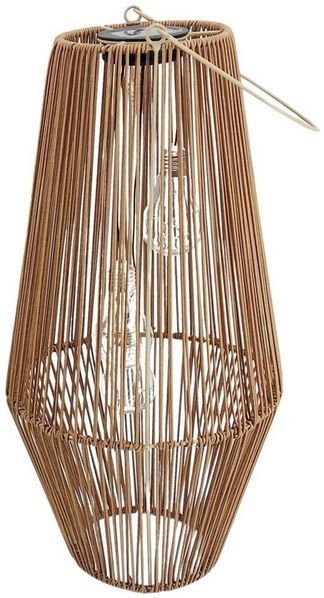 formano LED Tischleuchte Rattan-Optik, LED, Solarbetrieben, Braun, Bänder, H: 54cm