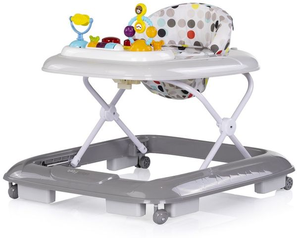Chipolino Lauflernhilfe Baby Steps Musik Spielpanel Räder Stopper klappbar Licht grau