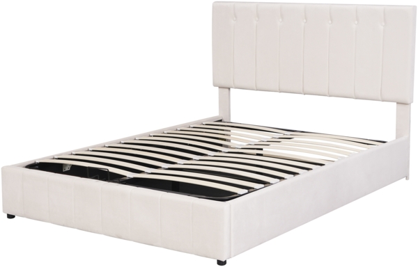 Polsterbett 140x200 cm mit Stauraum aus Samt und hydraulischem Bettkasten – platzsparendes Komfortbett Bild 8