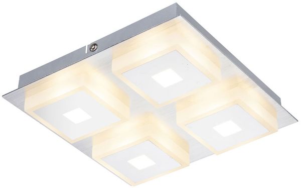 LED Deckenlampe, Acryl, Aluminium, silber, L 20 cm